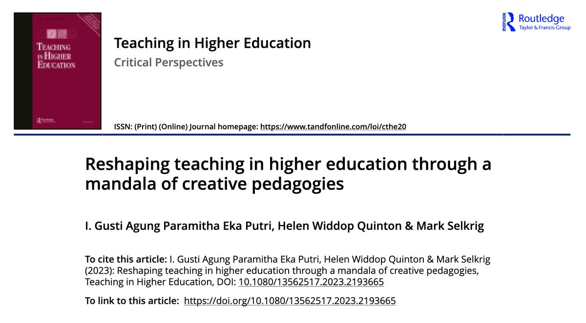Teaching in Higher Education (TiHE) tweet media