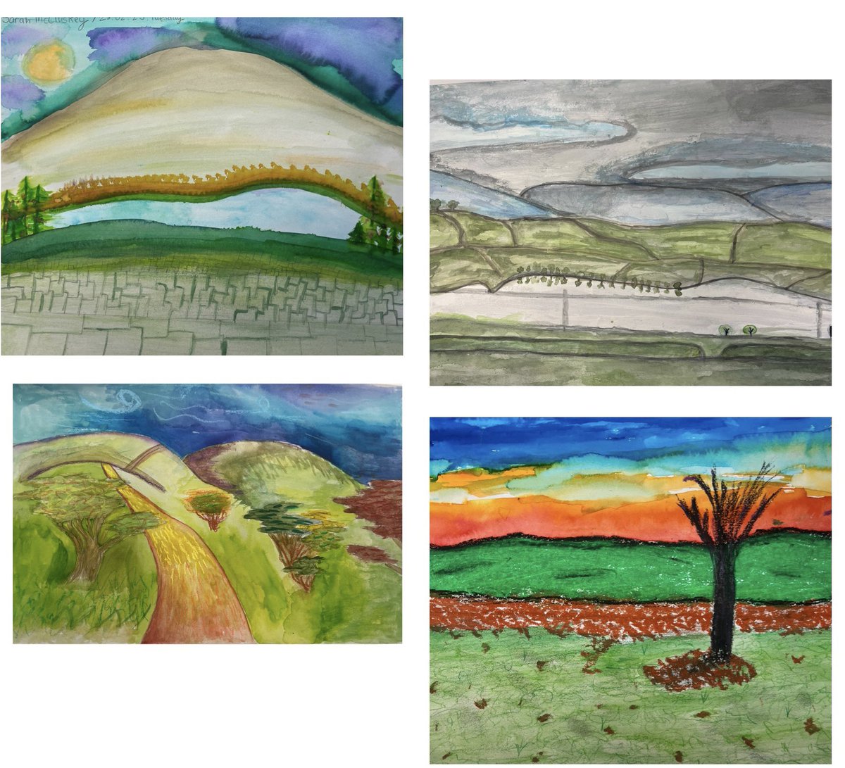 MCS_Art's tweet photo. Some amazing work from Year 8. Creative landscapes. Such great variety 👍@LearnWithMCS https://t.co/Pa4GjPX4y0