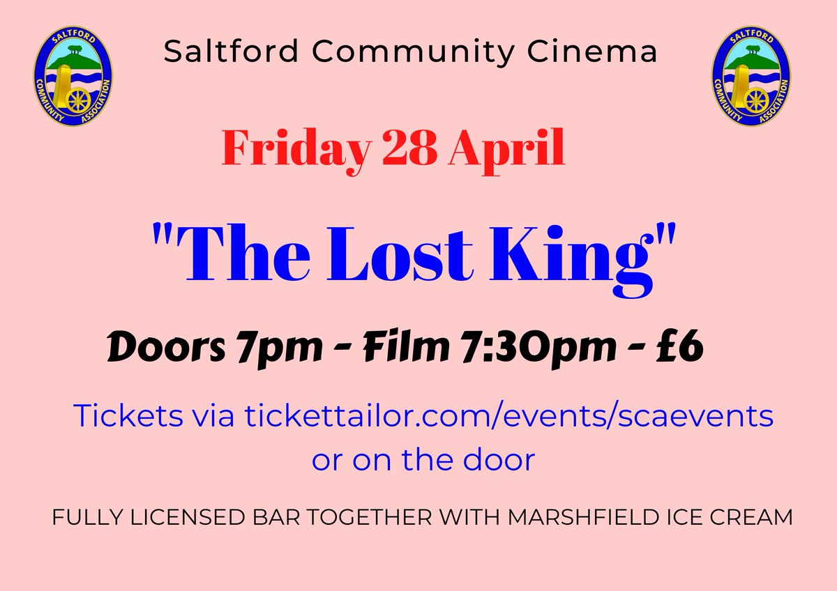 Next Saltford Community Cinema film is " The Lost King" - Friday 28 April - Saltford Hall - Film 7.30pm  cheap drinks and ice creams available
Tkts £6 via
tickettailor.com/events/scaeven… or pay on door
For a taste of what to expect watch "Behind the Scenes" video
youtube.com/watch?v=3dM10E…