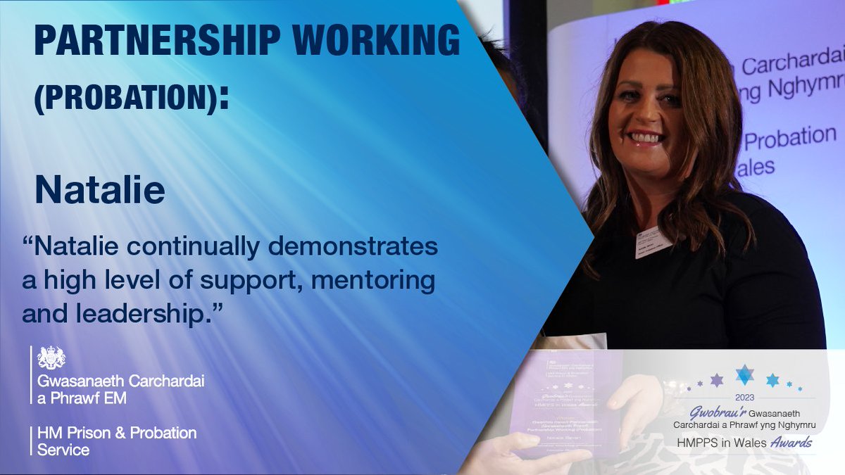 We continue to celebrate the winners of this year’s HMPPS Wales Awards and are grateful for the positive impact they make every day.

Rydym yn parhau i ddathlu enillwyr Gwobrau HMPPS yng Nghymru eleni ac rydym yn ddiolchgar am yr effaith gadarnhaol y maent yn eu cael bob dydd.