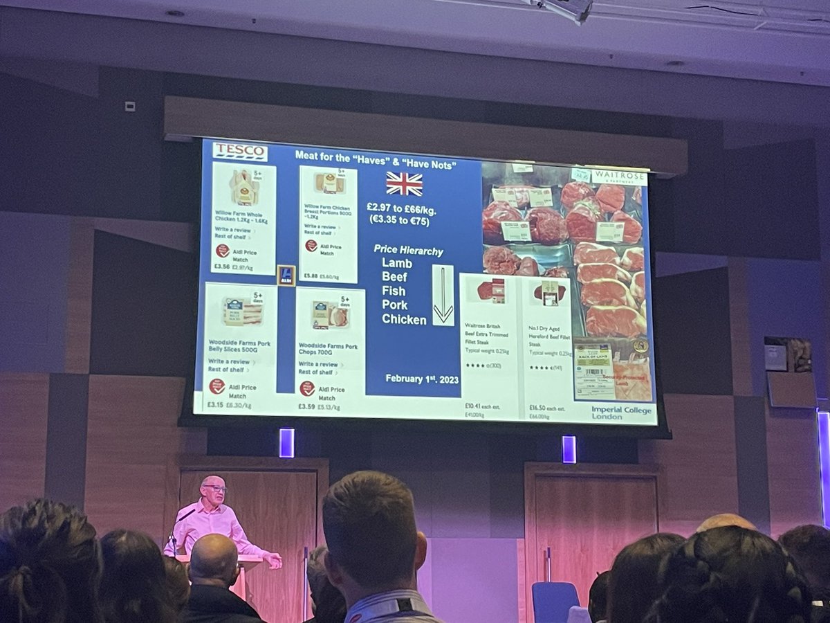 howemill's tweet photo. βIt canβt be right that you can buy a chicken for Β£3β
Excellent keynote from @ProfDavidHughes - highlighting the links between food, economics abs environment #BSAS23 https://t.co/JElhTVDvEi