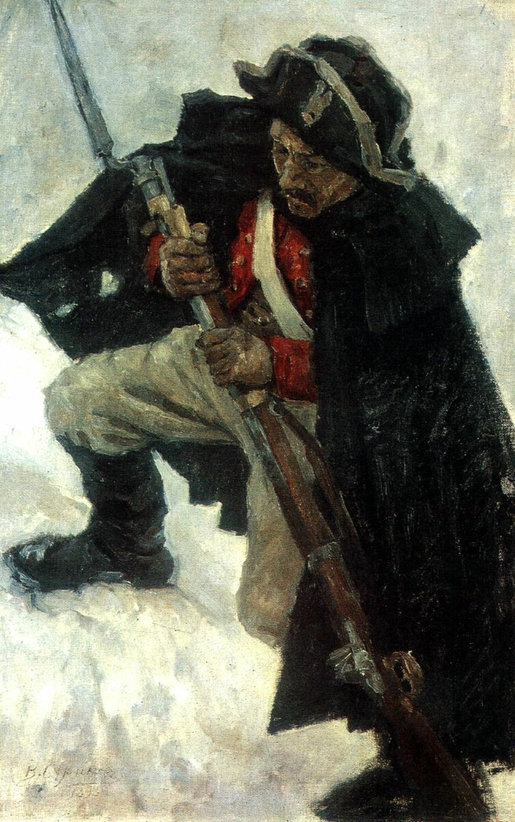 Soldier with gun, 1898 #vasilysurikov #surikov wikiart.org/en/vasily-suri…