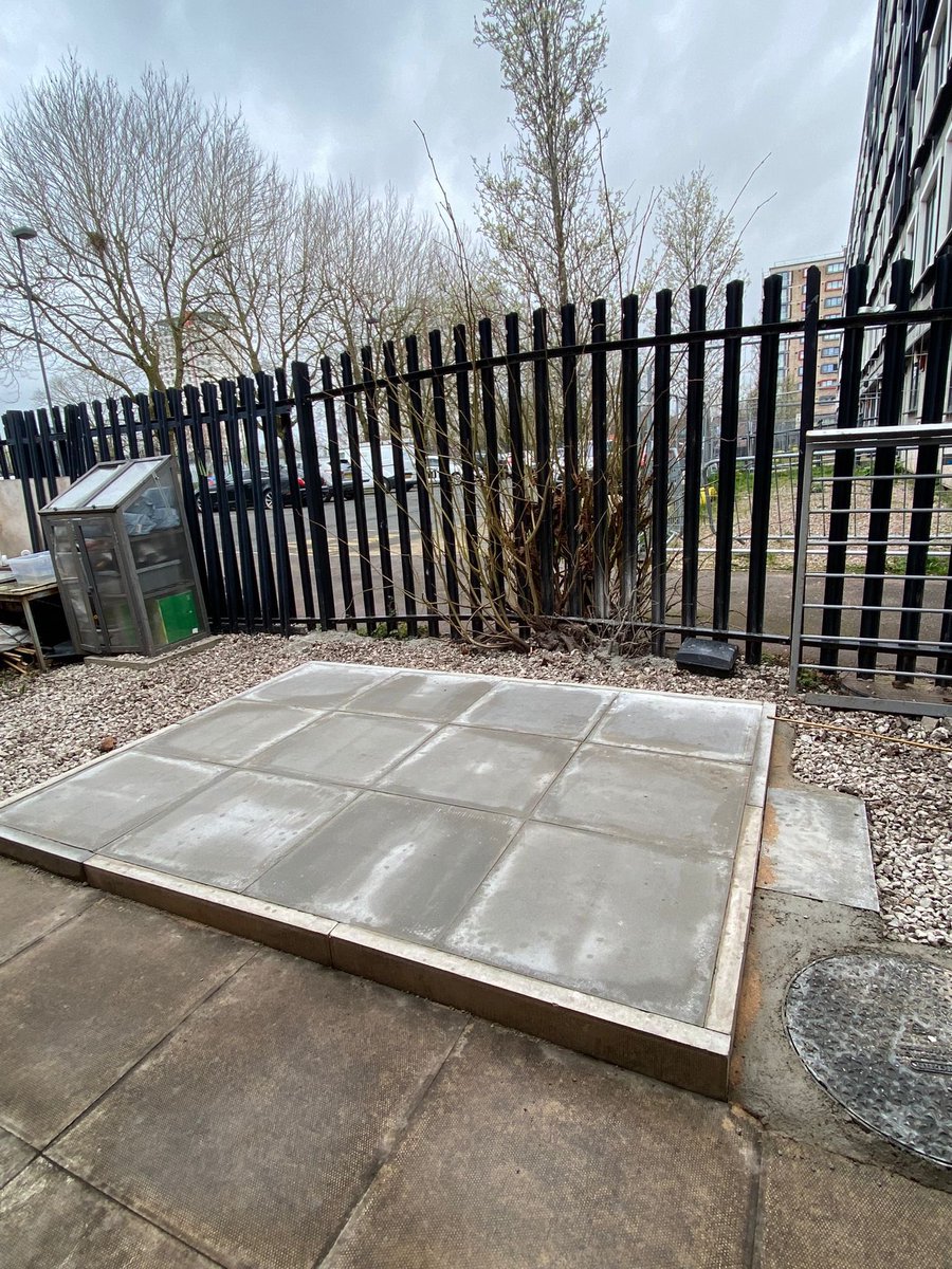 Look at our lovely new desperately needed shed base! All made possibly by the donation of staff time and resources from @Eurovia_UK Thank you for the support, it is very much appreciated 🥰