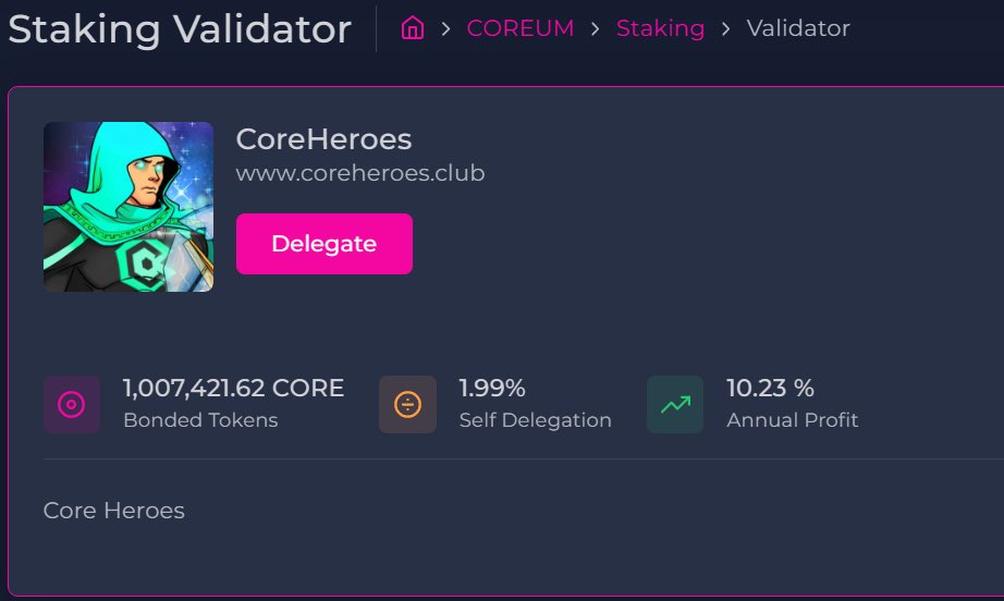 core_heroes's tweet photo. We now have over 1million #Coreum #staked on our Core Heroes #validator @CoreumOfficial #CoreMainnet
Join our discord https://t.co/wE7eq3qlw0 for a step by step guide on how to #StakeCOREUM and take advantage of the low fees we have set for the early birds ๐ฅ๐ฅ๐ฅ๐ฅ๐ฅ๐ฅ $CORE https://t.co/ATHkHvDxlV