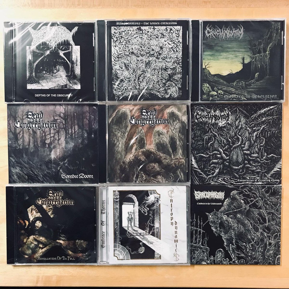MeteorGem's tweet photo. ✨NEW AND RESTOCKED DEATH METAL✨
Finally we have Dead Congregation back in stock and Phrenelith - Chimaera on vinyl
#deathmetaldistro #deathmetalvinyl #deathmetalcds #deathmetaltapes #nuclearwinterrecords #phrenelith #deadcongregation #nuclearwinter #blasphematory https://t.co/cGY4XO2WPx
