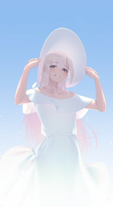 「sundress white headwear」 illustration images(Latest)