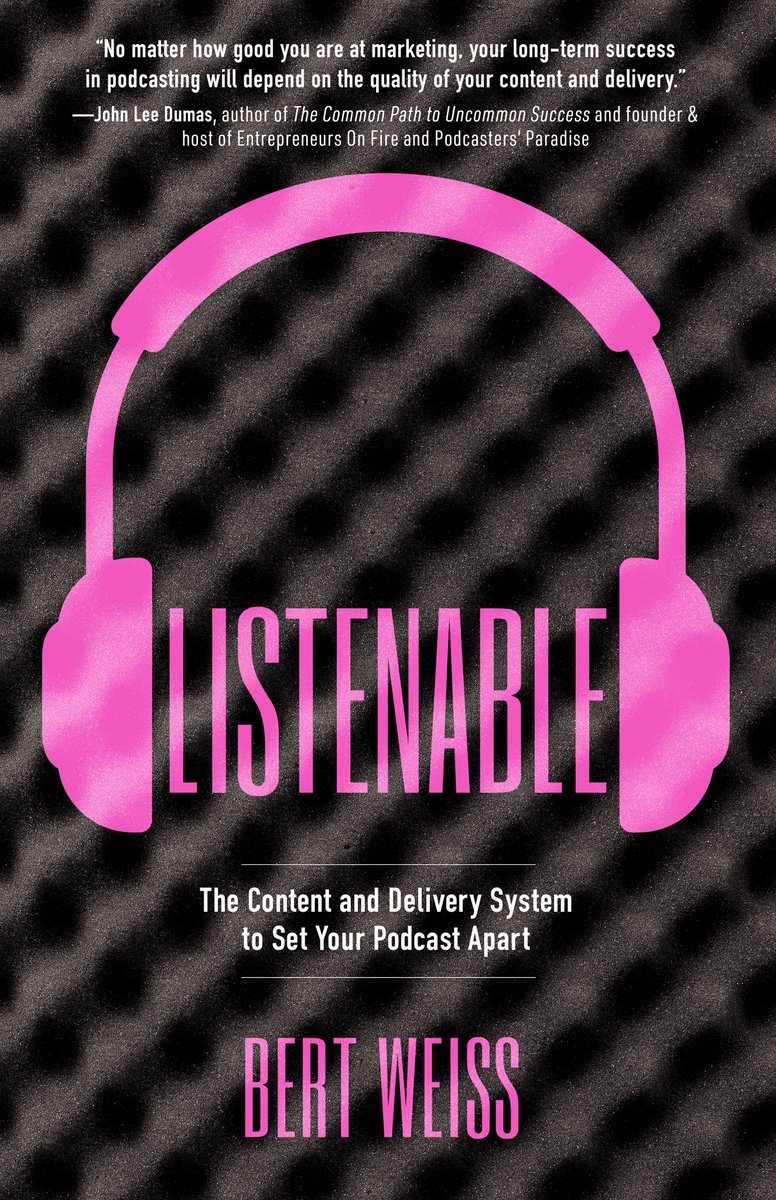 My book is available today!!! It's for any new podcaster and it focuses on the most important parts of podcasting: content and delivery. If ya know someone starting a podcast I really think it could help. It's called Listenable. 
shorturl.at/twGZ9
