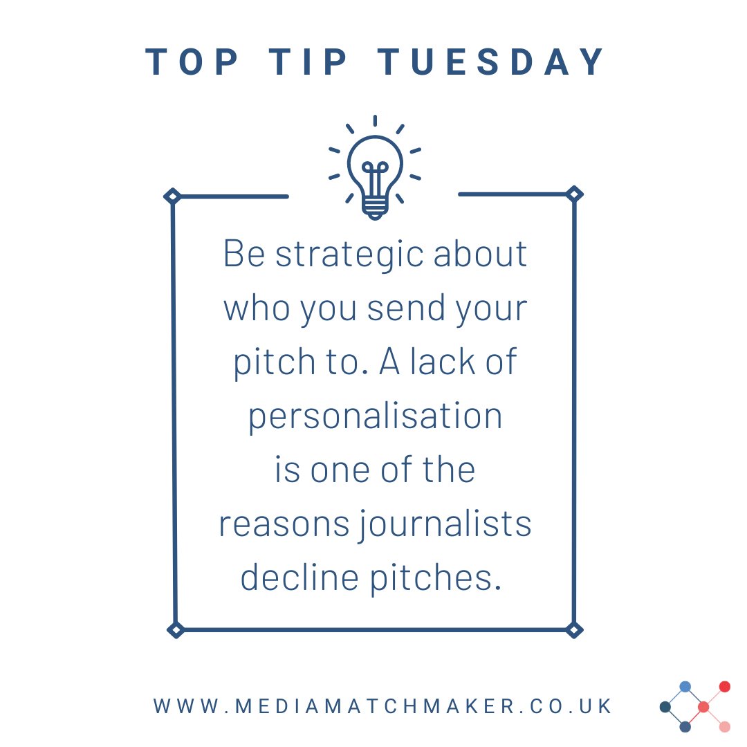 The perfect pitch will not matter if not strategically addressed to relevant journalists. A few more personalisation tips include:  ➡️ Read reporters previous articles ➡️ Ensure your email is accurately addressed ➡️ Include a brief description of who you are & your credentials.