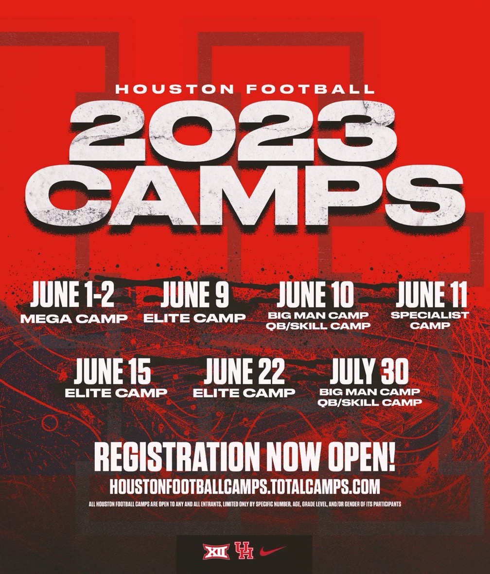 See you in Houston this summer! #GoCoogs Sign up here 🔗: houstonfootballcamps.totalcamps.com/shop/EVENT