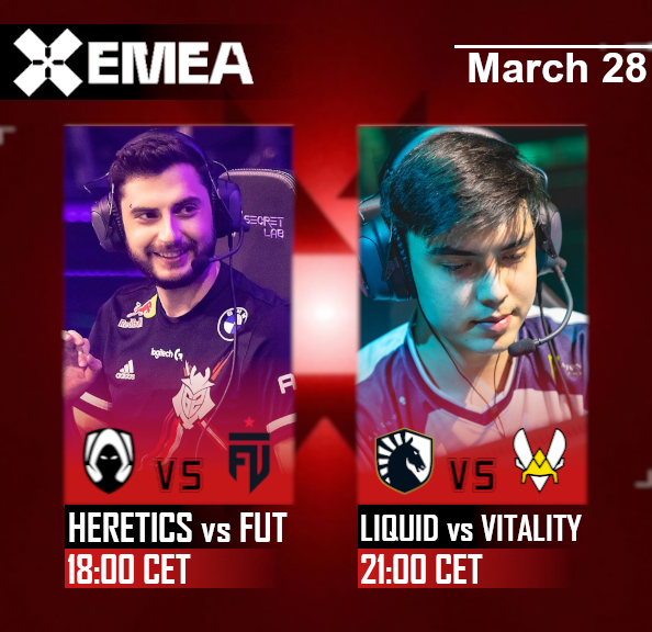 vctemea's tweet photo. π¨ Day 2 of #VCTEMEA starts with two banger matches
π 18:00 CET π HERETICS π FUT
π 21:00 CET π LIQUID π VITALITY
#VCT I #VALORANT I #VCTBERLIN https://t.co/cWWSsv6695