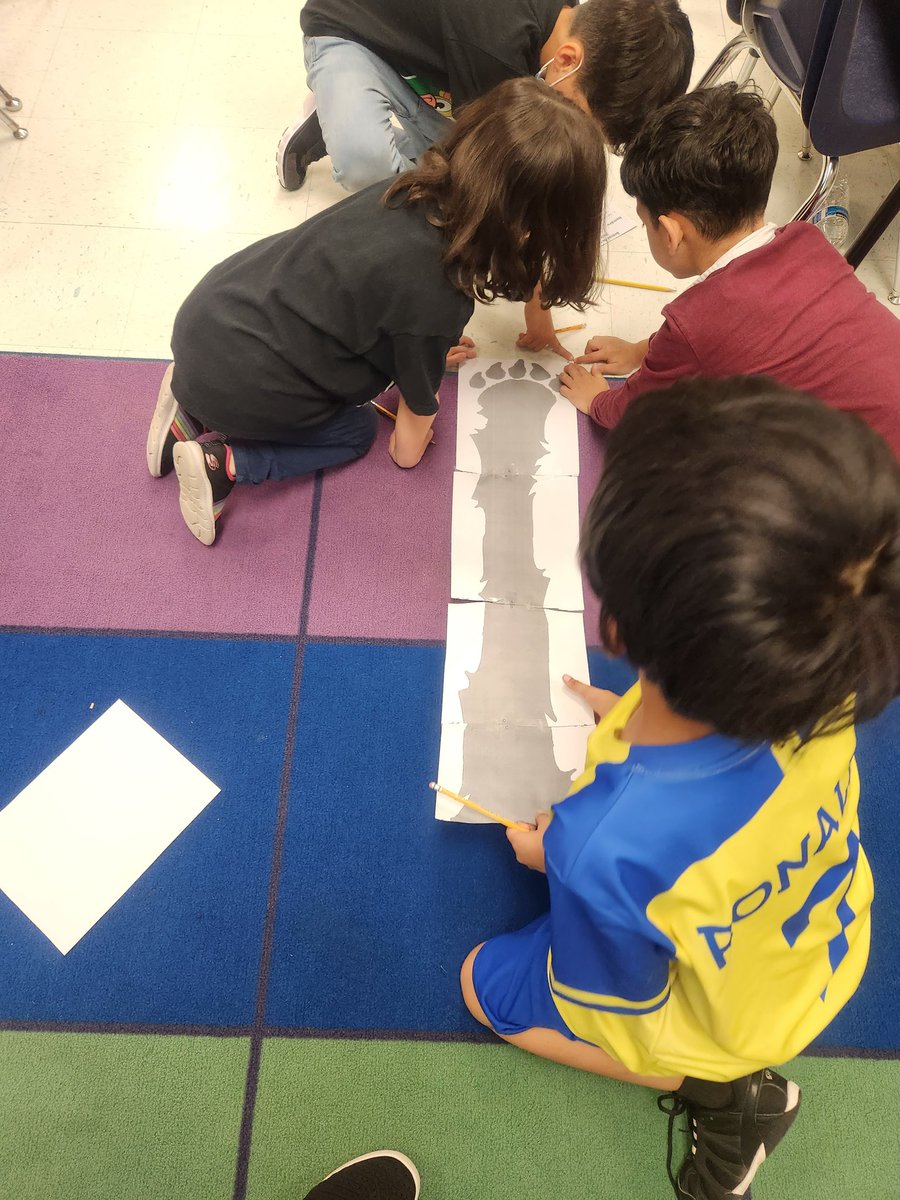 MrsGuillen2's tweet photo. Measuring with standard yardsticks is ok, but yard-size monster arms are much more fun! 🤪📏 @NISDElemMath @NISDBurke https://t.co/ieMTnpvtSr