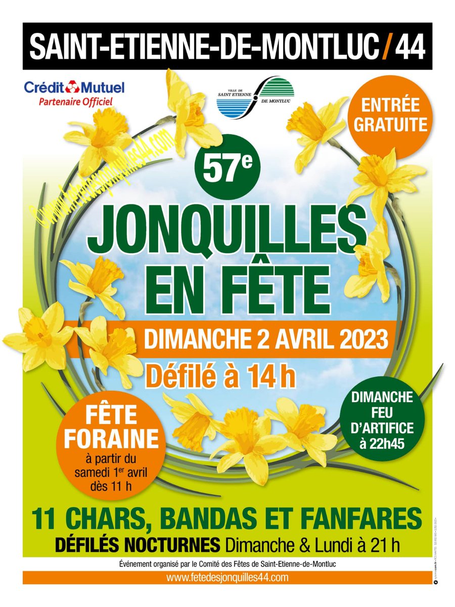 lr4403's tweet photo. 🌼 On vous donne rendez-vous samedi à Saint-Étienne-de-Montluc pour la traditionnelle fête des #Joncquilles #circo4403 https://t.co/cLrF9V5s3W