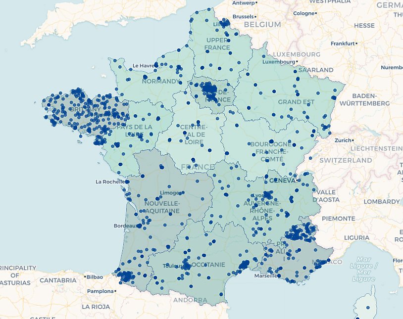 Sur l’#opendata, les bons élèves sont à l’Ouest ! Saisissante carte intercative de l'ouverture des données publiques publiée par Open Data France. 
868 collectivités sont contributrices, soit 16% de celles théoriquement concernées par la loi.
observatoire-opendata.fr/resultats/ #compublique