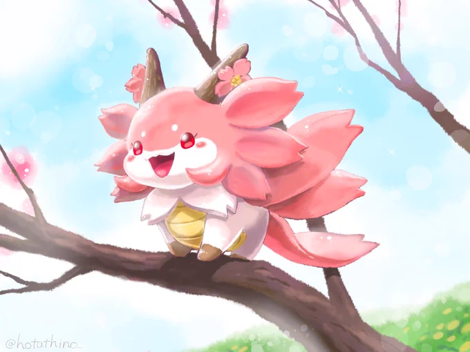 春竜ちゃんは春に現れる桜のような竜です。5月に現れる皐月くんとも仲良しです  