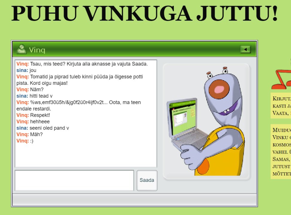 magusjohnson's tweet photo. perse see ChatGPT, kõik mu homied kasutavad Puhu Vinkuga Juttu https://t.co/1lec4Sz8Sq