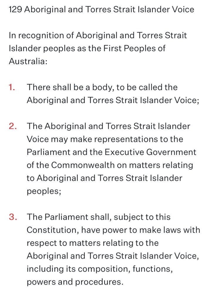 The proposed changes to the constitution in s129,are so vague and broad that the ALP, or any succeeding LNP government will have unprecedented powers to completely alter our parliamentary system. It’s not worth the risk! #VoteNOAustralia #VoicetoParliament #VoiceTreatyTruth