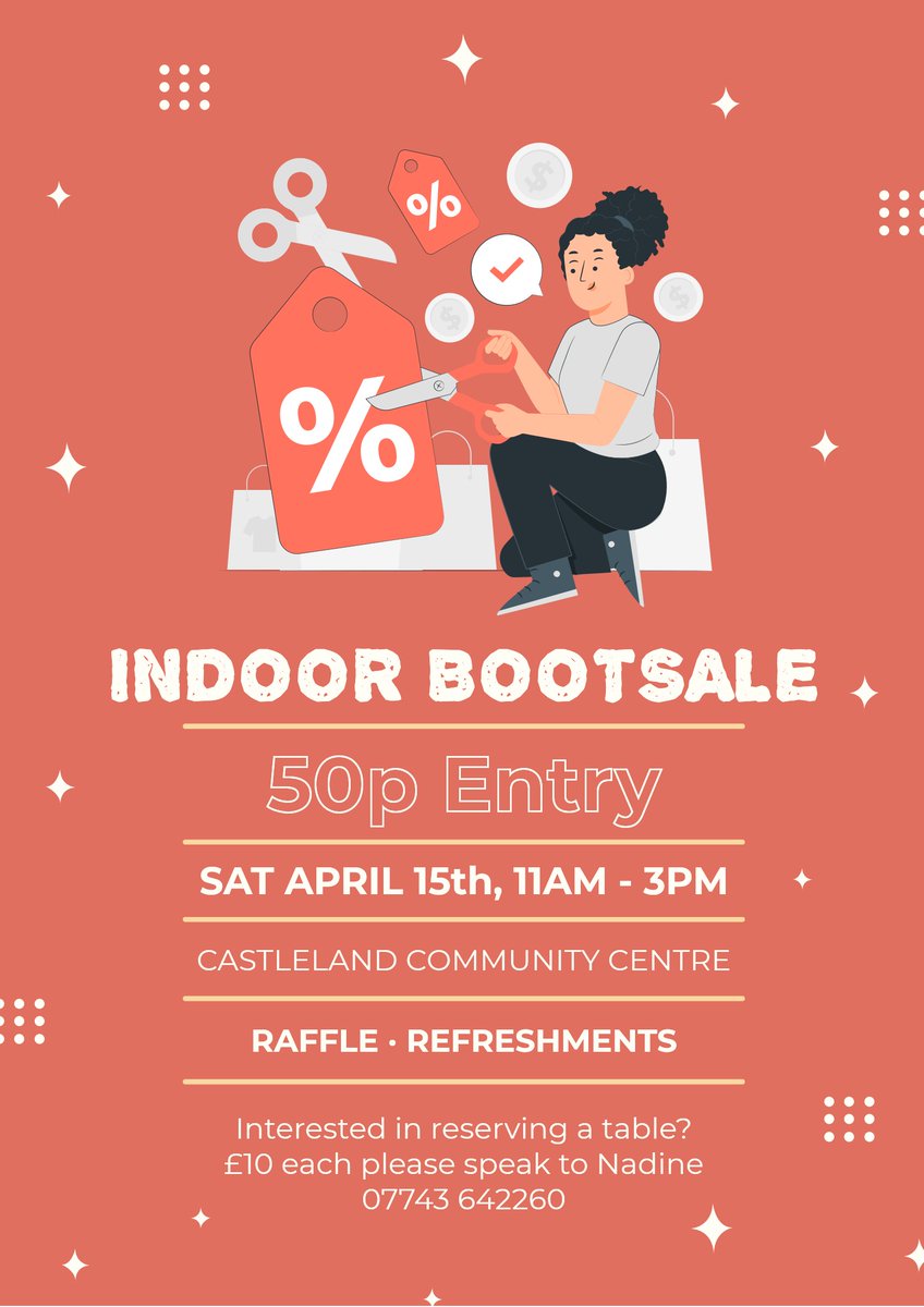 RT CastlelandBarry "🎉 Join us on April 15th from 11am-3pm for our indoor sale! 🛍️ We'll have refreshments and a raffle with amazing prizes. Don't miss out on this shopping extravaganza! #indoorshopping #saleevent #raffleprizes
If you would like a tab… "