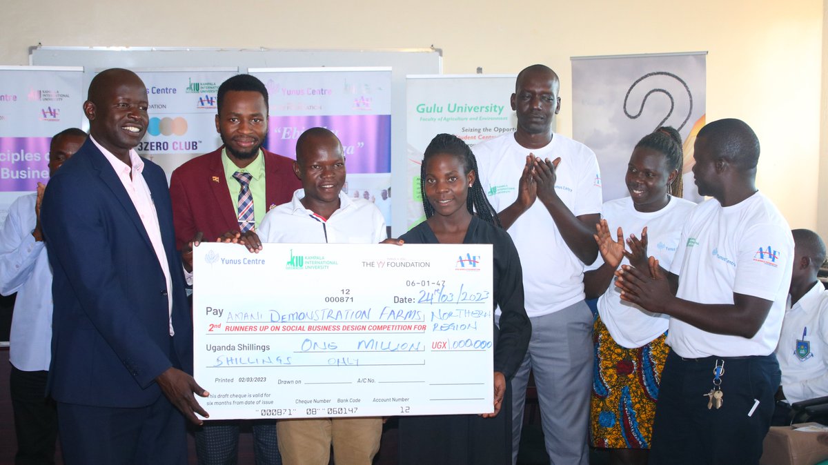 kiuyyfoundation's tweet photo. Under the Social Business Design Competition, Agro Max Promoters Group clinched the 1st Position, while Gulu Youth Centre for Prevention and Treatment, and Amani Demonstration Farms took the 2nd and 3rd positions respectively. https://t.co/pI6nxK3fQ9