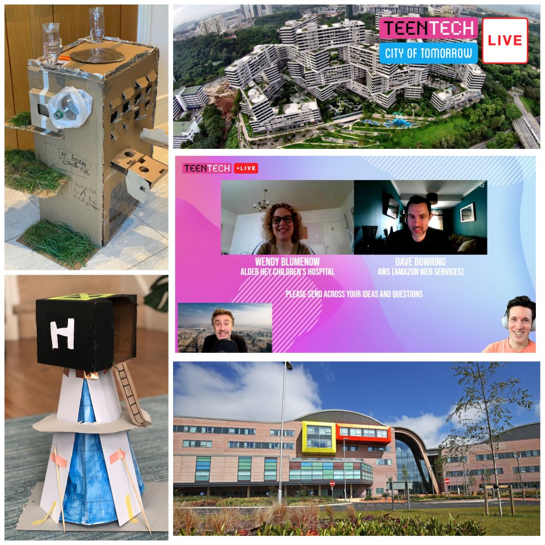 Students in and around London joined host Dallas Campbell, alongside guests from AWS and Alder Hey Children's Hospital, for a virtual TeenTech City of Tomorrow Live Build Day. The students are imagining safer, smarter and kinder buildings connected to health and wellbeing.