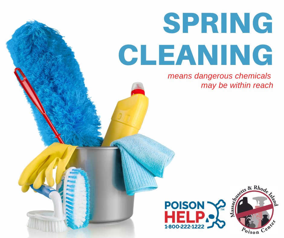 MARIpoisonctr's tweet image. Are you planning to do spring cleaning? Always keep oven cleaners, drain openers, toilet bowl cleaners, and rust removers away from children. Up high and locked away! 
If you suspect a poisoning, call poison center, 1-800-222-1222. 

#poisonprevention #springsafety #safetytips