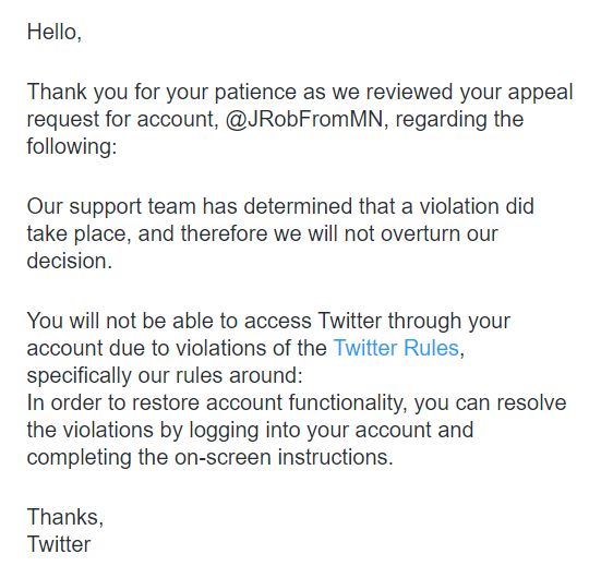 JRobFromMN's tweet photo. Yesterday I tweeted the below and attached the graphic for the "Trans Day of Vengeance"

Twitter Locked me out for inciting violence and denied my appeal unless I deleted the tweet.  

The graphic is still all over leftist Twitter.
Any help here?
@elonmusk @TwitterSupport https://t.co/lBGtGqf4Uw