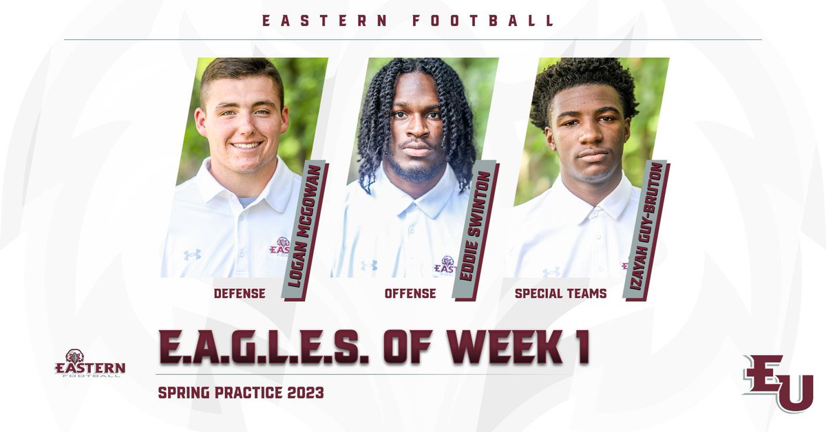 EUEaglesFB's tweet image. As we hit the midpoint in our very 1st Spring Practice season, we want to recognize some outstanding performances so far!!! #FlyWithUs 🦅🦅🦅