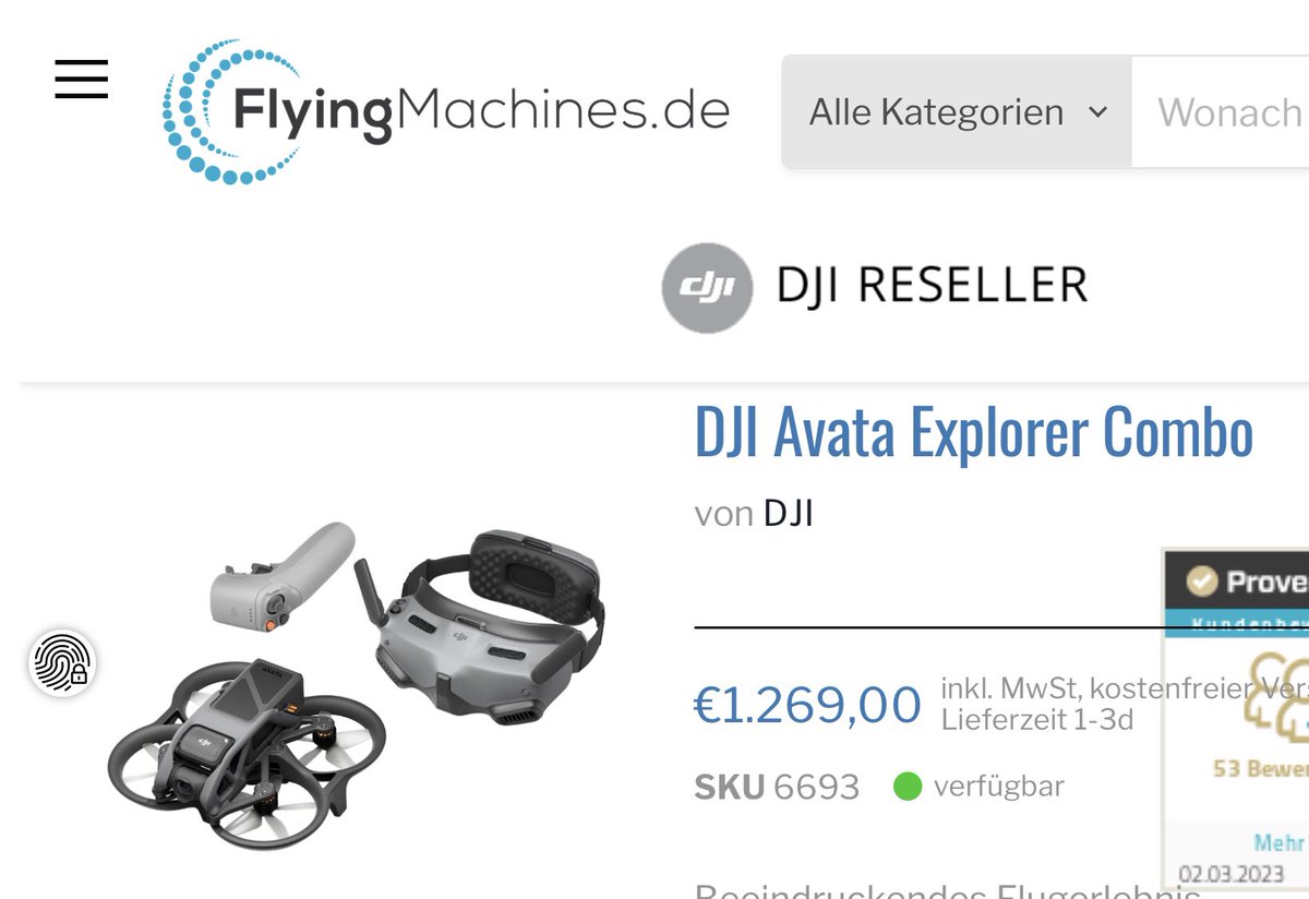JasperEllens's tweet photo. Ooops 😅 I guess this German reseller forgot to update their system to summertime. This leak confirms the new Avata explorer combo will have a price of €1269. Pro-view will cost €1459. Motion 2 €170 and Goggles Integra €659.

Read all specs (in German)
https://t.co/e2NUKMWPM9 https://t.co/nDfIoyc6oJ