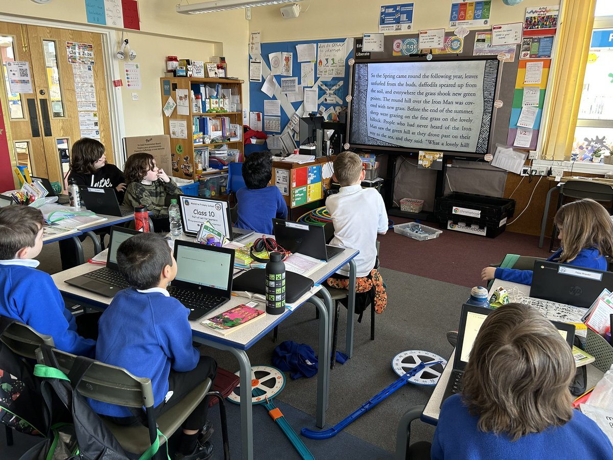 MenstriePrimary's tweet photo. P4S using @edpuzzle for reading comprehension of our novel โThe Iron Manโ. Class absolutely love this tool and the Live mode is amazing. #digitalMenstrie #digitalLearning @ClacksDigital https://t.co/pHjJRAHrld