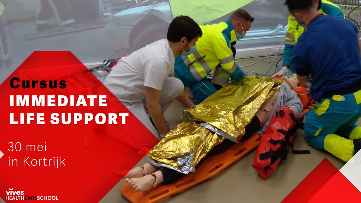 🗓 Op 30 mei richten we weer een ééndaagse cursus Immediate Life Support in voor artsen, verpleegkundigen en ambulanciers (112 en NDLZ). 
🚑 Schrijf je nu in via viveshealthcareschool.be/nl/opleiding/1…
Door het interactieve karakter van deze vorming laten we maximum 16 deelnemers toe.