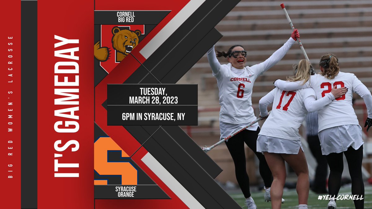 Cornell Big Red (@cornellsports) on Twitter photo ๐จ GAMEDAY! #YellCornell ๐จ
<a href="/CornellWLax/">CornellWLax</a>
๐: #1 Syracuse
๐: JMA Wireless Dome
โฐ: 6:00 p.m.
๐บ: bit.ly/3FWkqES
๐: bit.ly/3ZmtR7x
๐ฐ: bit.ly/3E2LnFY
(๐ธ: Darl Zehr/Cornell Athletics) ๐จ GAMEDAY! #YellCornell ๐จ
<a href="/CornellWLax/">CornellWLax</a>
๐: #1 Syracuse
๐: JMA Wireless Dome
โฐ: 6:00 p.m.
๐บ: bit.ly/3FWkqES
๐: bit.ly/3ZmtR7x
๐ฐ: bit.ly/3E2LnFY
(๐ธ: Darl Zehr/Cornell Athletics)
