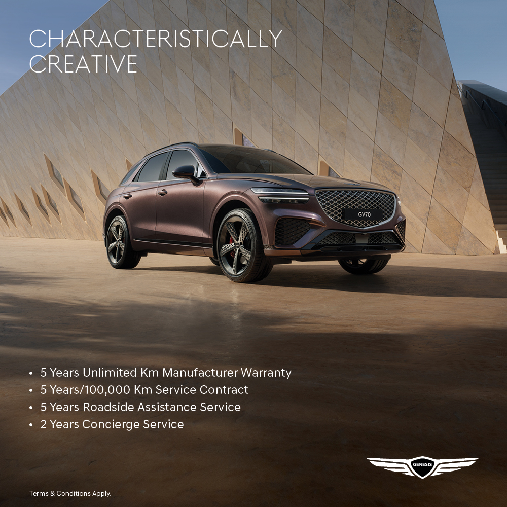 Genesis_MEA's tweet photo. Leading the way with creative avant-garde design. Starting from its G-Matrix Pattern-applied bumper to the iconic Crest Grille, the GV70 started a whole new conversation about what SUVs can be.
#CharacteristicallyCreative #GV70 #Genesis #GenesisMEA https://t.co/zfltpCIZZa