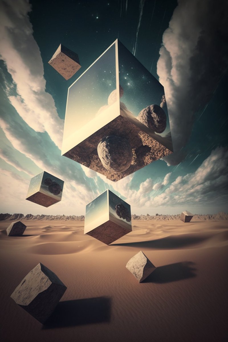 aCelestiq's tweet photo. 🔷Illusions🔷
#GM #AIart #AIArtistCommunity #NFTs #NFTProject #desert #landscape #landscapephotography #dreamers #Nightsky #paralleldimensions #dimensions #Timeless #art #antigravity https://t.co/94cmnRIHSX