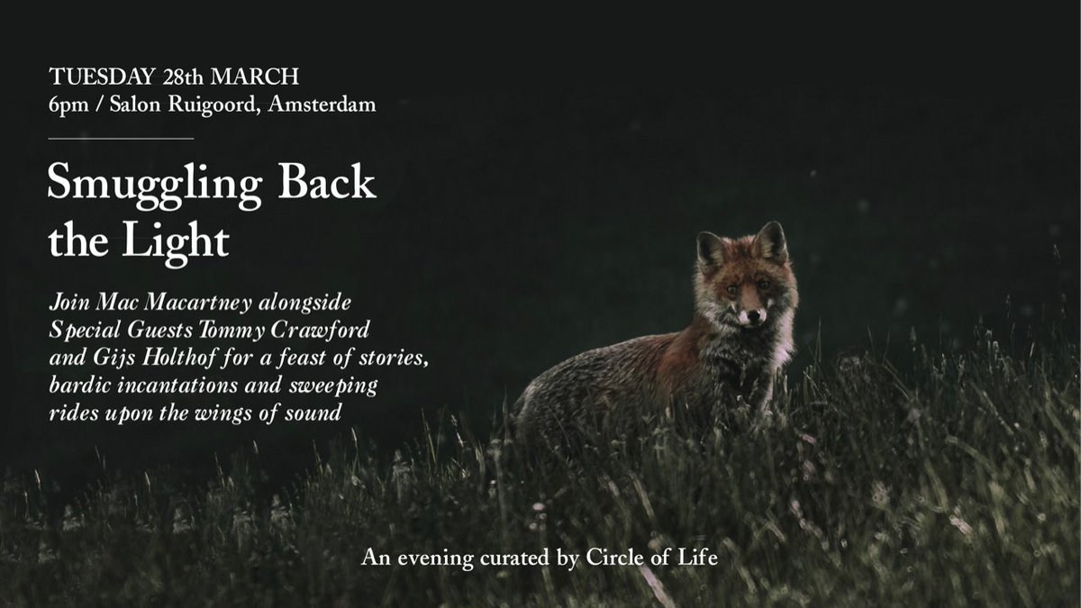 Dancing Fox (@dancing__fox) on Twitter photo ✨ Smuggling Back the Light ✨
Join Mac Macartney (<a href="/MacartneyMac/">Mac Macartney</a>) alongside our very own Tommy Crawford (<a href="/theecowarrior/">🐯 Tommy Crawford 🐺</a>) and Gijs Holthof for a feast of stories, bardic incantations & sweeping rides upon the wings of sound at the magical #Ruigoord
hipsy.nl/event/11513-an… ✨ Smuggling Back the Light ✨
Join Mac Macartney (<a href="/MacartneyMac/">Mac Macartney</a>) alongside our very own Tommy Crawford (<a href="/theecowarrior/">🐯 Tommy Crawford 🐺</a>) and Gijs Holthof for a feast of stories, bardic incantations & sweeping rides upon the wings of sound at the magical #Ruigoord
hipsy.nl/event/11513-an…