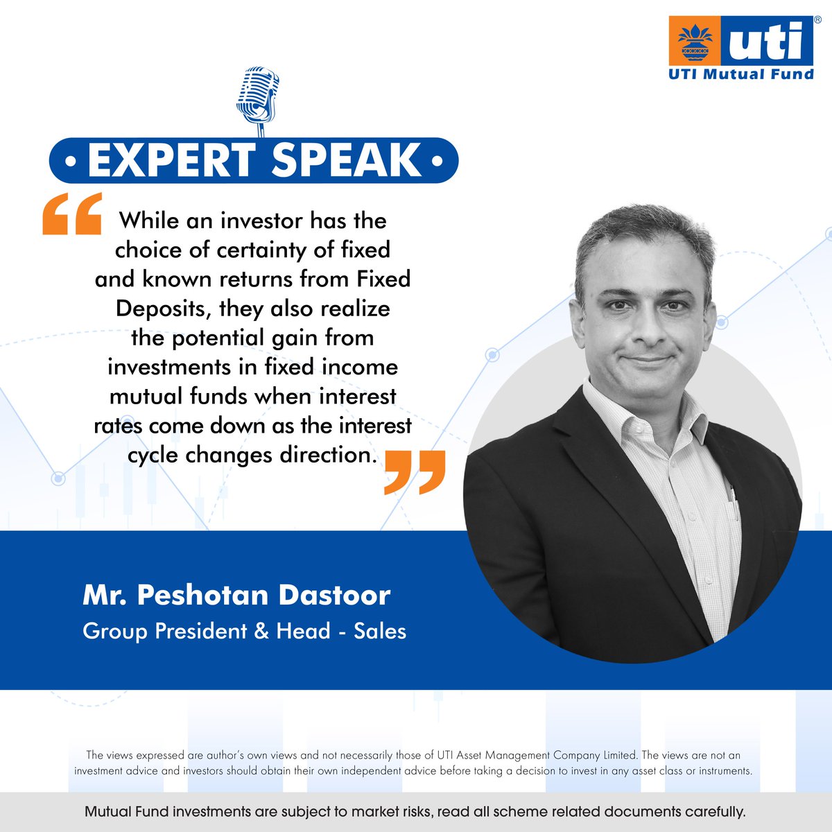 Mr. Peshotan Dastoor, Group President & Head - Sales, talks about tax applicability on mutual funds w.e.f. April 1, 2023 and it’s impact.
Read full article: bit.ly/40JARMX

#UTIMutualFund #ExpertSpeak #Tax #MutualFunds