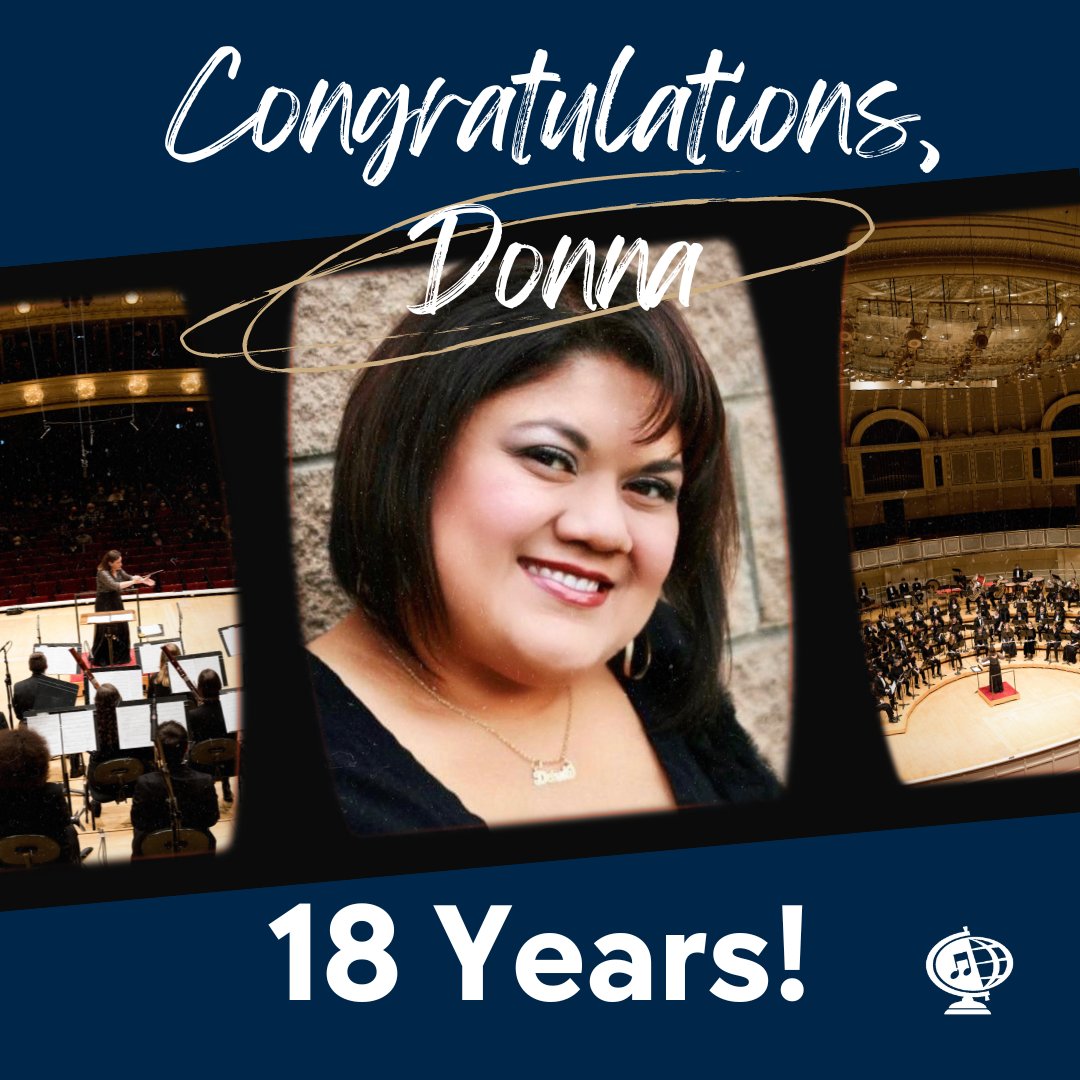 MusicCelebrate's tweet photo. Congratulations to Donna on her 18th anniversary with MCI!

Donna's favorite event is the Percy Grainger Wind Band Festival. Click the link to learn more about this great festival. https://t.co/PgE4cD6uxp

#MusicCanChangeTheWorld #ConcertToursWithIntegrity https://t.co/UYAJhBUFYK