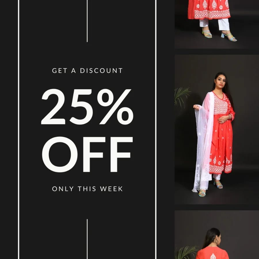 AwadhChikan's tweet photo. The last 2 days of the end of our special festive sale. Don't waste your time and shop our Chikan attire at our online store and get 25% Off. This Modal Anghrkha Style is intricate with chikankari work and a V-neck style and a 3/4 sleeves length. https://t.co/4MZoDeB8ur