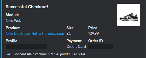tchinchawa's tweet photo. Morning cop with @ConcordAIO
Could hit 3 if didn't messing with CVV

Proxies : @PorterProxies
Cg: @_BeCorp https://t.co/SlDHevDya8