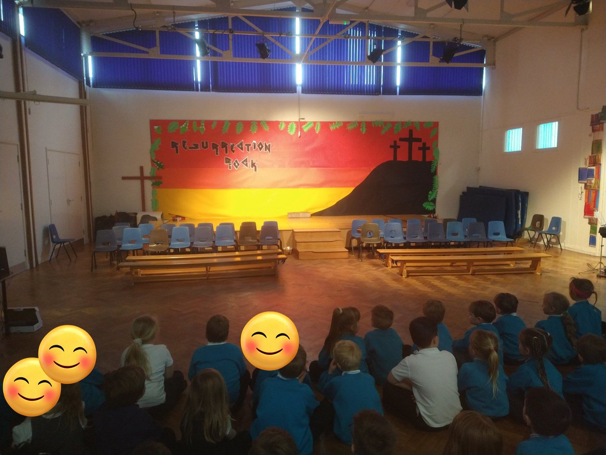 EPA_Year1's tweet photo. Eeeekkks @EPA_Year1 and @epa_reception are really excited to be at @OLOLCPrimary to watch their performance of the Easter story. Thank you so much for having us. https://t.co/aXdyw2b21b