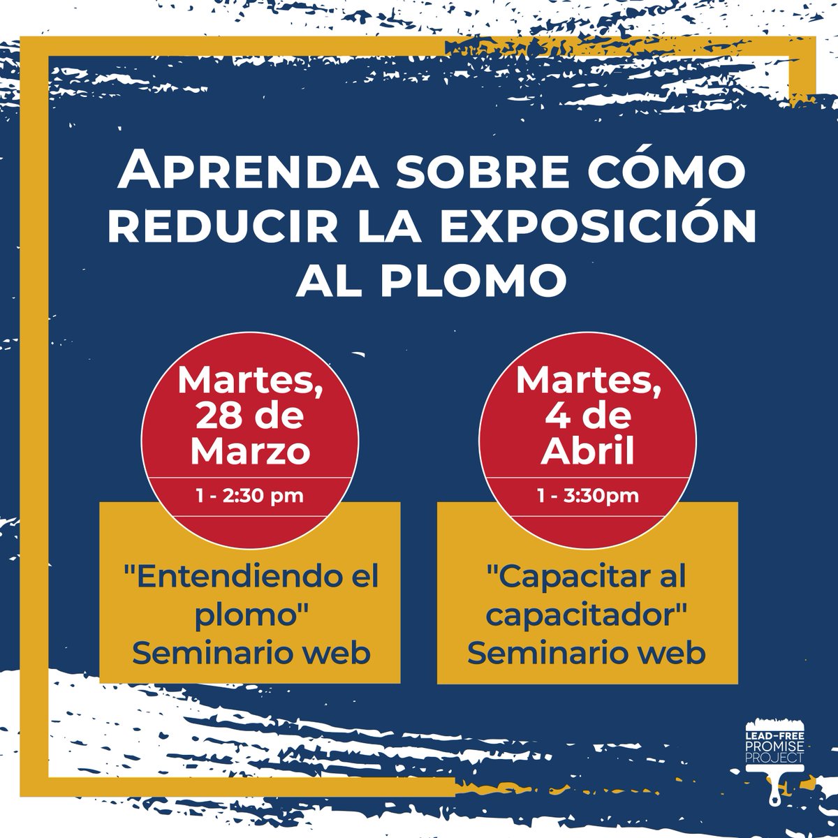 Lead-Free Promise Project (@paleadfree) on Twitter photo Join the <a href="/EPA/">U.S. EPA</a> for Spanish-language webinars to learn about the impact of lead, ways to reduce and prevent lead exposure, and the importance of testing blood levels. #PALeadFree
Register for today's webinar: zoomgov.com/meeting/regist…
Register for April 4: zoomgov.com/meeting/regist… Join the <a href="/EPA/">U.S. EPA</a> for Spanish-language webinars to learn about the impact of lead, ways to reduce and prevent lead exposure, and the importance of testing blood levels. #PALeadFree
Register for today's webinar: zoomgov.com/meeting/regist…
Register for April 4: zoomgov.com/meeting/regist…