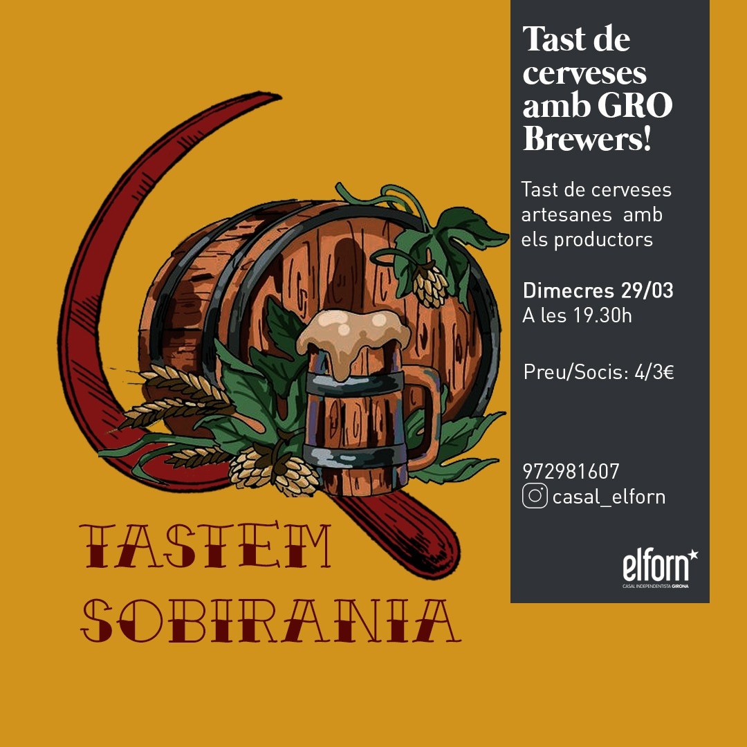 El_Forn's tweet photo. Demà ens visiten els @grobrewers, cervesers gironins

🍻 Vine a degustar els seus productes i recolza la bona cervesa local https://t.co/f9fpxV13zx