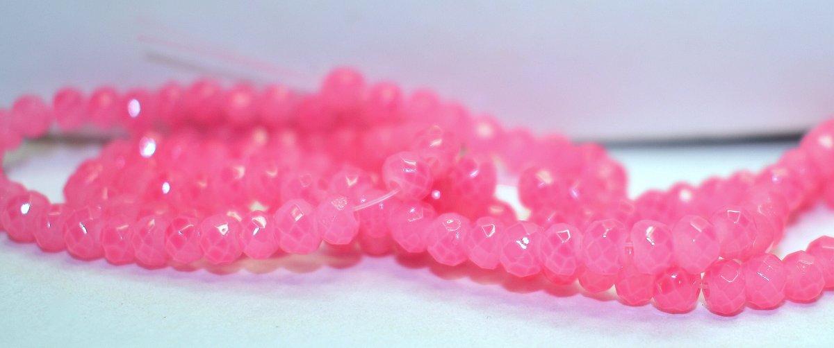 Excited to share the latest addition to my #etsy shop: 85 pcs 4x3mm Opaque Rose Pink High Shine Coated Faceted Rondelle Glass Beads #31A etsy.me/40EINyX #pink #rondelle #jewelrymaking #glass #centerdrilled #rondellebeads #beads #4mm #4x3mm