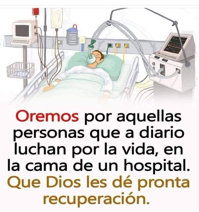 Pildorasdefe's tweet photo. Entregamos a la Misericordia de Dios, a todos aquellos que necesitan la intervención sanadora de Dios para que restaure sus cuerpos y sus corazones.

🙏 𝗢𝗥𝗔𝗖𝗜𝗢́𝗡 𝗣𝗢𝗥 𝗟𝗢𝗦 𝗘𝗡𝗙𝗘𝗥𝗠𝗢𝗦.

Por Misericordia, Señor, derrama tu unción sanadora sobre todos los enfermos y que sus corazones te amen a ti y solo a ti, por encima de todo. Que pueda sentir tu Presencia consoladora en medio de su dolor. Trae paz a sus corazones y mentes, y ayúdales a encontrar esperanza en medio de esta terrible lucha que están librando. Tú eres el gran Médico de médicos, ese Dios cercano que hasta el mar, el viento y la enfermedad le obedecen, y todo queda sujeto a tu soberanía, confiamos en tus Divinas Manos, para sanar y restaurar. Guía con amor y sabiduría a todos los doctores, enfermeras y enfermeros, personal de cuidado, quienes atienden a los enfermos, conduce sus manos para que puedan descubrir donde deben mirar, tocar y tratar la enfermedad de sus pacientes. Confiamos, Divino Maestro, en que tu amor y tu misericordia traerá sanación y plenitud a sus vidas.

Por tu Santo Nombre, lo pedimos. Amén.