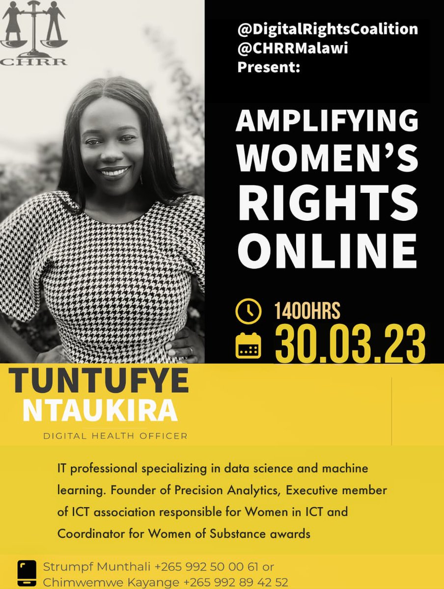 Join us this Thursday, 30/03/2023, for a powerful and thought-provoking webinar on 'Amplifying Women's Rights Online: Unequal Access, Risks & Opportunities.' Let's create a safe and conducive online environment for women to thrive.  #WomensRights #DigitalEquality