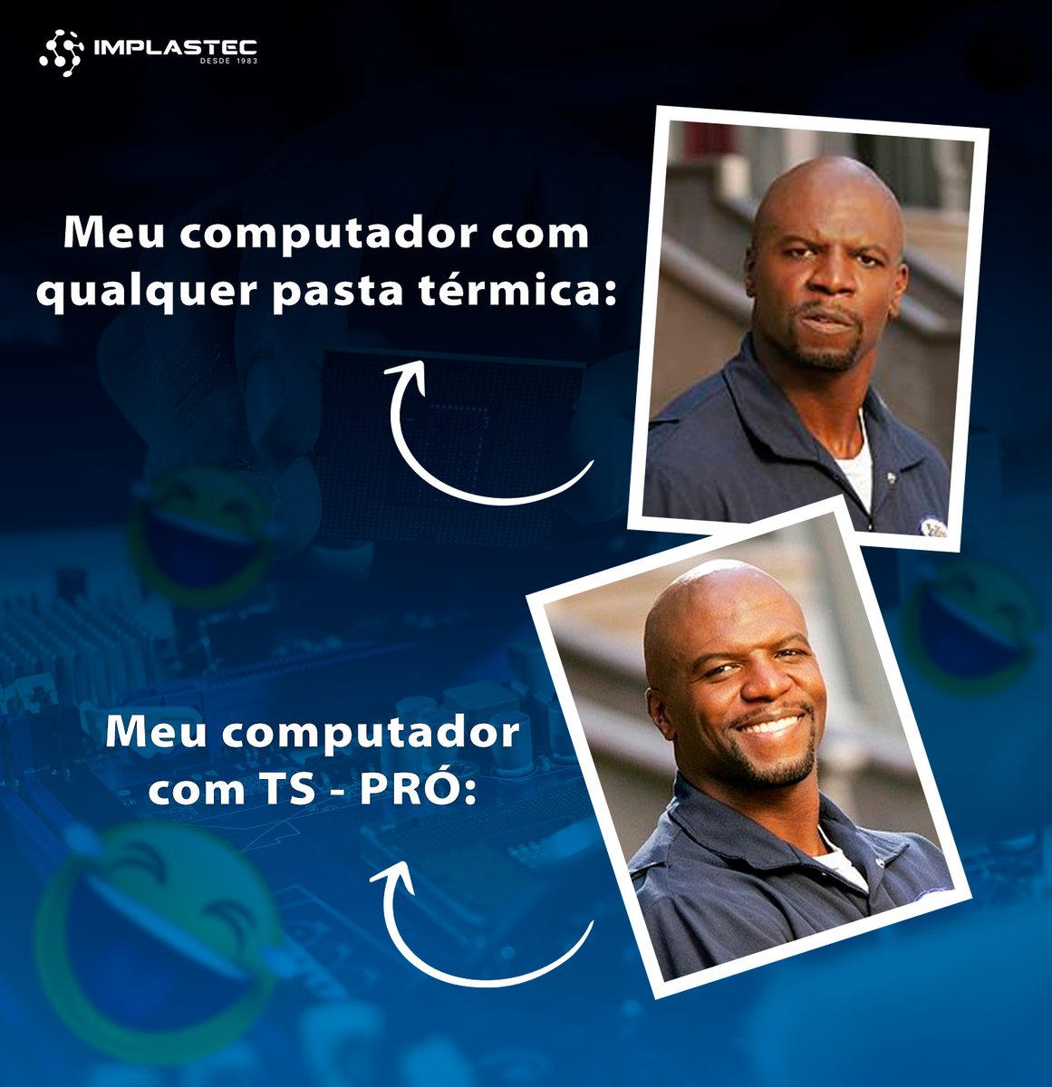Implastec's tweet photo. Usar qualquer pasta térmica não dá, né?! 😂
#implastec #tspro #pastatermica #thermalpaste #informatica #pc #gamer #processador https://t.co/LUF1lIdYvL