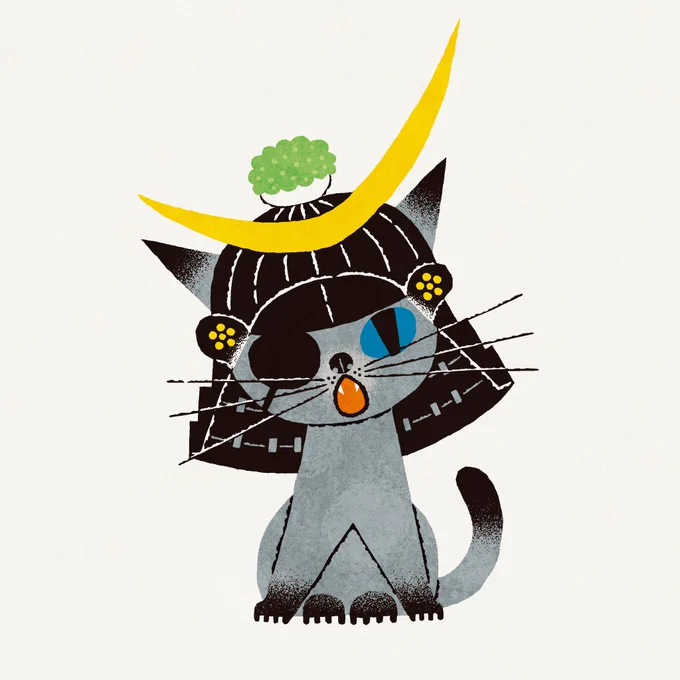 たまにはこんな子。頭にずんだ #黒ねこ意匠 
