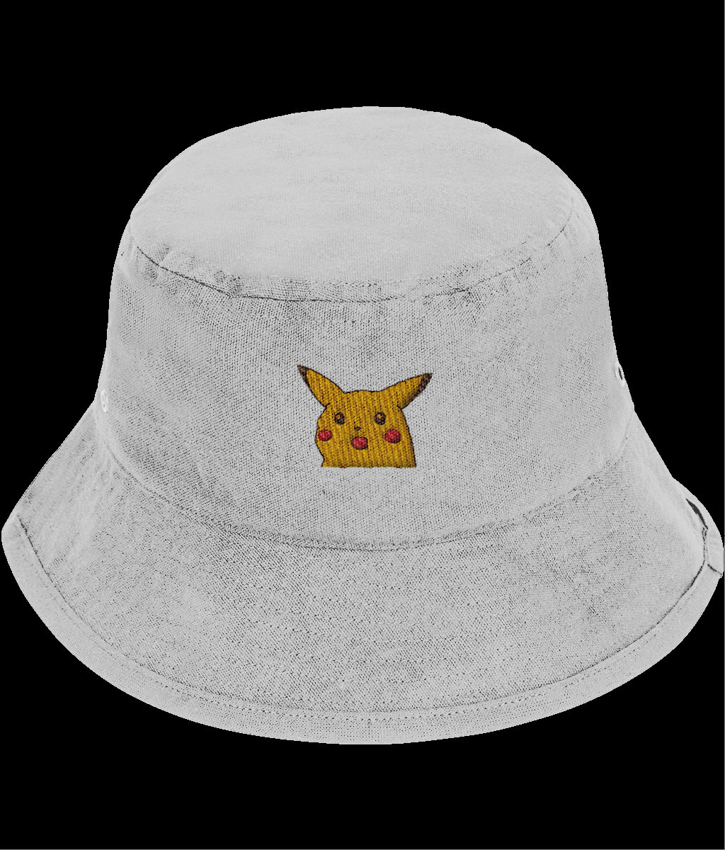 excited to share the latest addition to our #etsy shop✨ Surprised Pikachu | Embroidered Bucket Hat etsy.me/40npMkC #recycledpolyester #meme #pikachu #pokemon #cute #reactionmeme #streetwear #forhim #forher