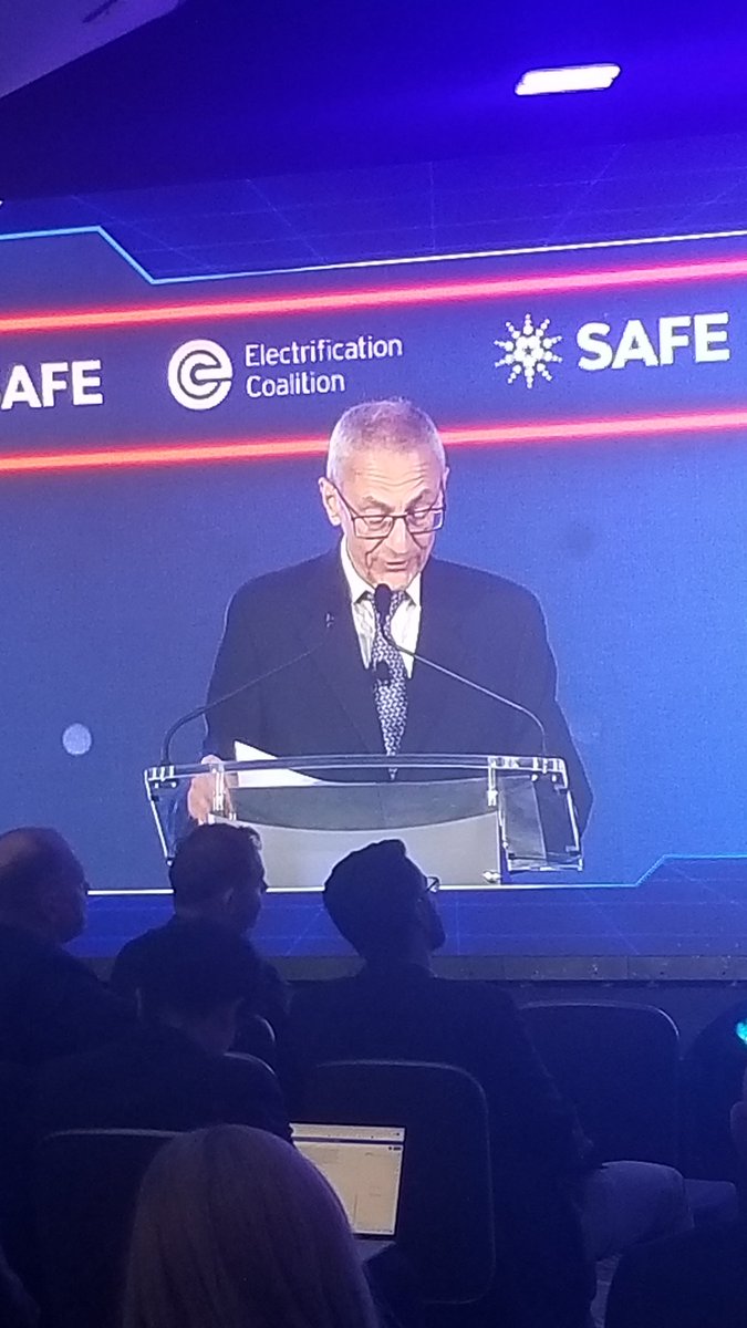 White House Senior Advisor John Podesta speaks about implementation of #IRA, importance of charging network to expand adoption of #EVs.  At morning session, Day 1, of SAFESummit.org