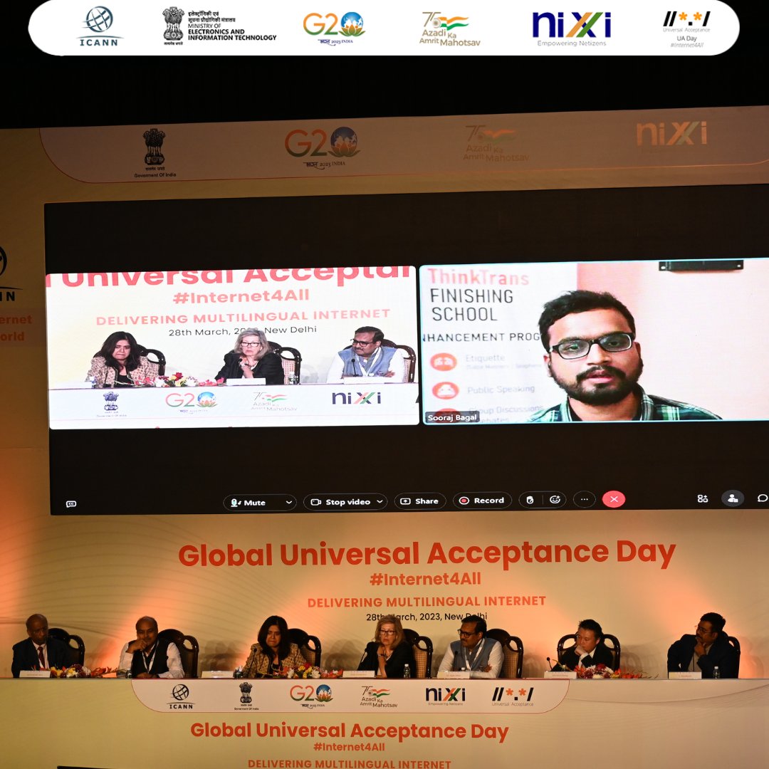 UADay_India's tweet photo. #GlobalUADay revelations come to an end with the valedictory session attended by several esteemed dignitaries. Join us live.
@CeoNixi @ajaydata @sallycosterton @edmonchung
#Internet4All #DigitalIndia #UniversalAcceptance #GlobalUADay https://t.co/0aV7Gzq7Gy