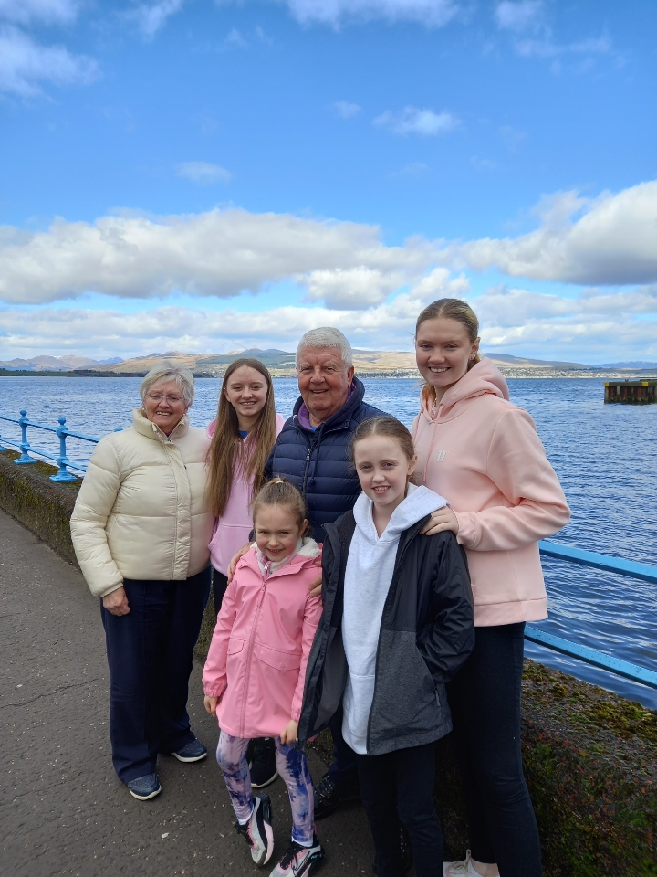 MASSc0t's tweet photo. Hello, 

Bill Stewart, CEO of MASScot, his wife and 4 of his 6 grandaughters who are taking part in the Kiltwalk for MASScot, kicked off their preparations last Sunday with a training walk along the shoreline at Greenock and Gourock.

Best Regards

Bill Stewart https://t.co/GaDAdtqT47