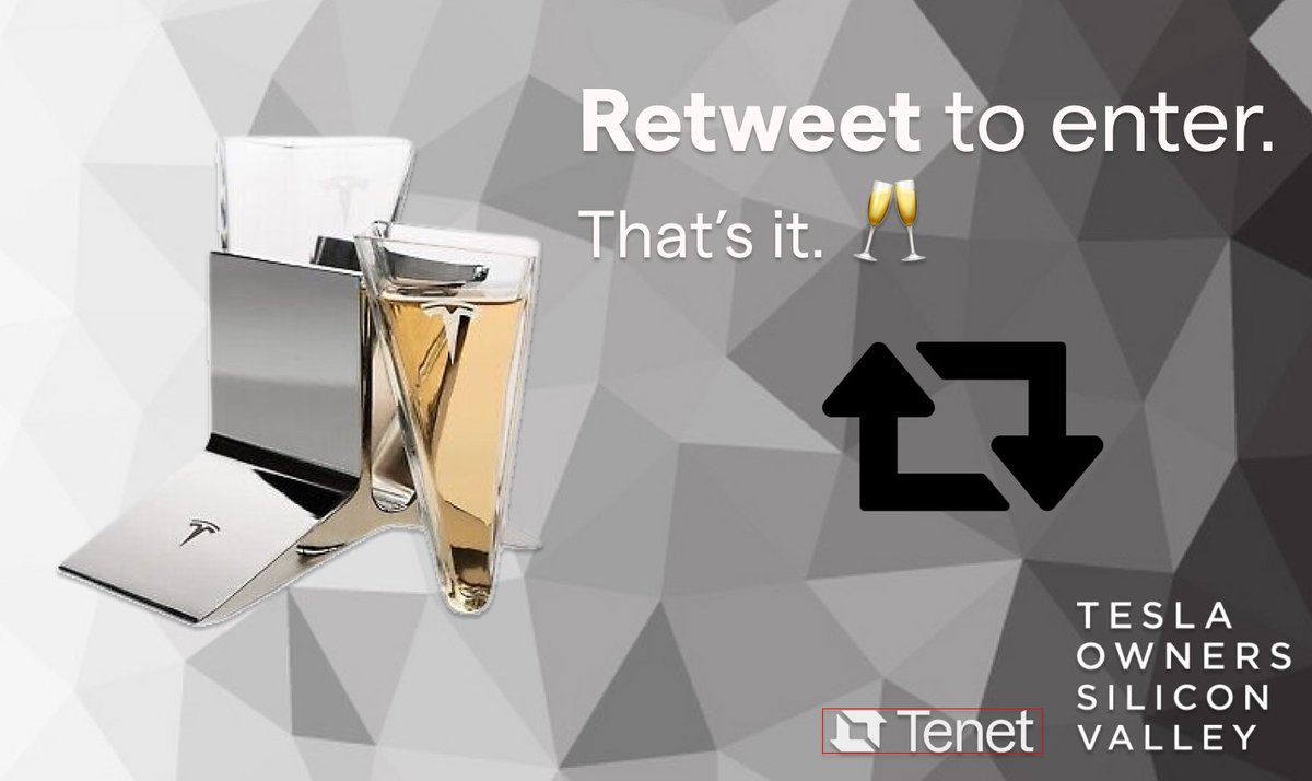 teslaownersSV's tweet photo. GIVEAWAY: Retweet to enter for a chance to win your very own @Tesla Sipping Glasses. TWO will win!!

Sponsored by my EV-financing friends at @tenetenergy, who can lower your monthly Tesla payment by up to $150. (I'm a customer BTW ❤️‍🔥)

We'll pick 2 random winners in 72h. Good luck!